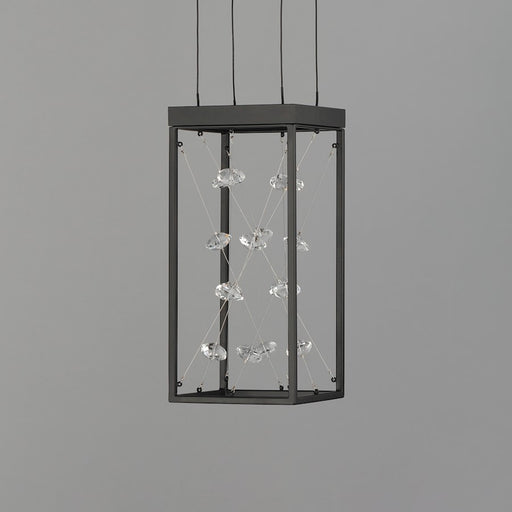 ET2 Lighting Entanglement 1 Light LED Pendant, Black/Crystal