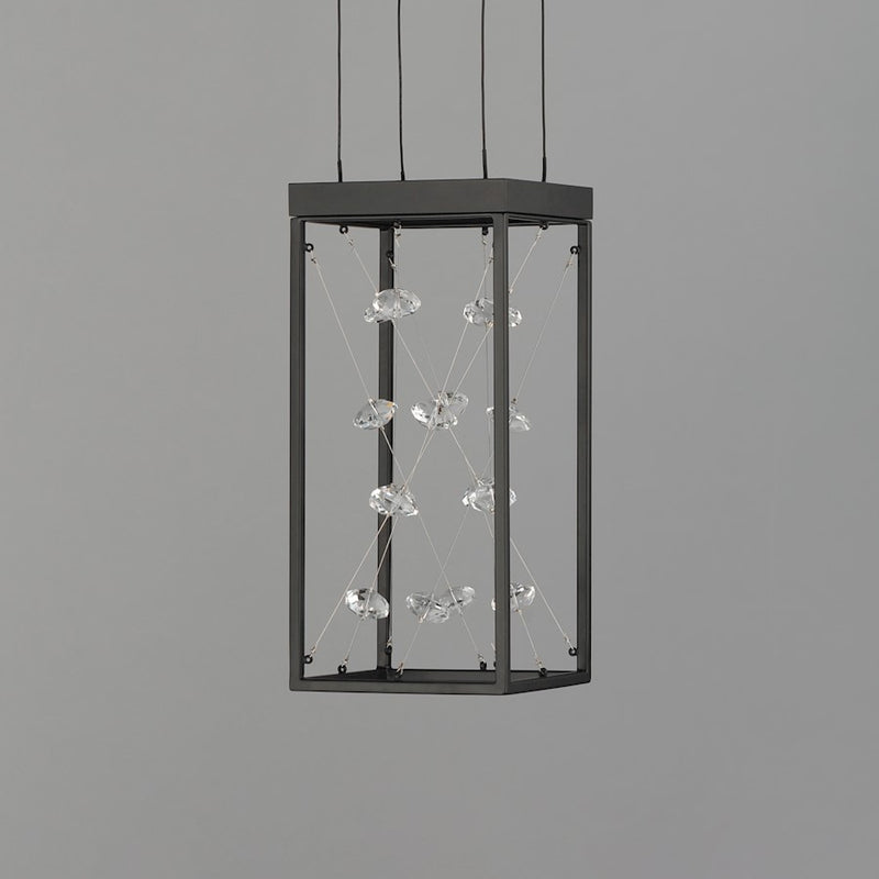 ET2 Lighting Entanglement 1 Light LED Pendant, Black/Crystal