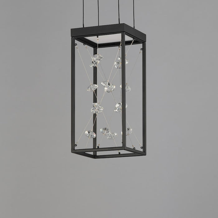 ET2 Lighting Entanglement 1 Light LED Pendant, Black/Crystal