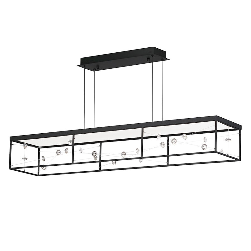 ET2 Lighting Entanglement 4 Light LED Pendant, Black/Crystal
