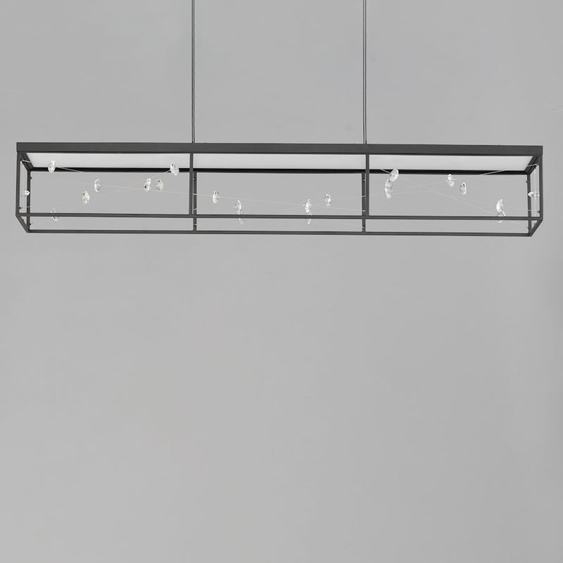 ET2 Lighting Entanglement Linear 1Lt LED Pendant, Black/Crystal