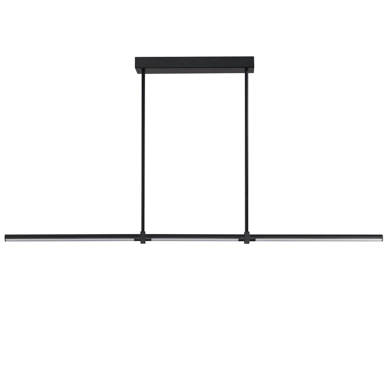 ET2 Dorian 60in 3-Light Linear LED Pendant | Modern Black and Acrylic | Kitchen Island & Dining Room | 60 x 1 x 1 in | Model E21359-BK