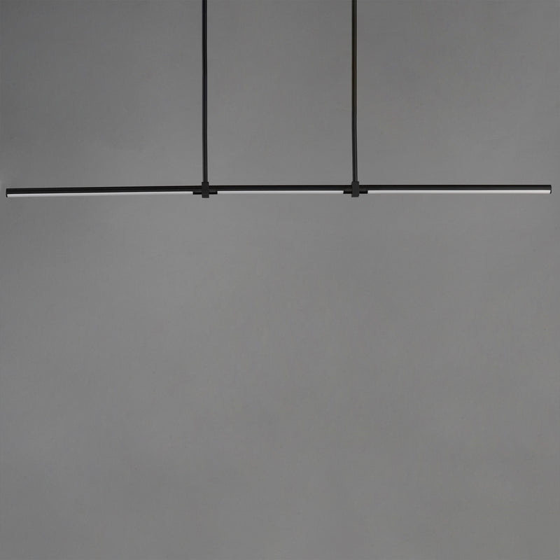 ET2 Dorian 60in 3-Light Linear LED Pendant | Modern Black and Acrylic | Kitchen Island & Dining Room | 60 x 1 x 1 in | Model E21359-BK