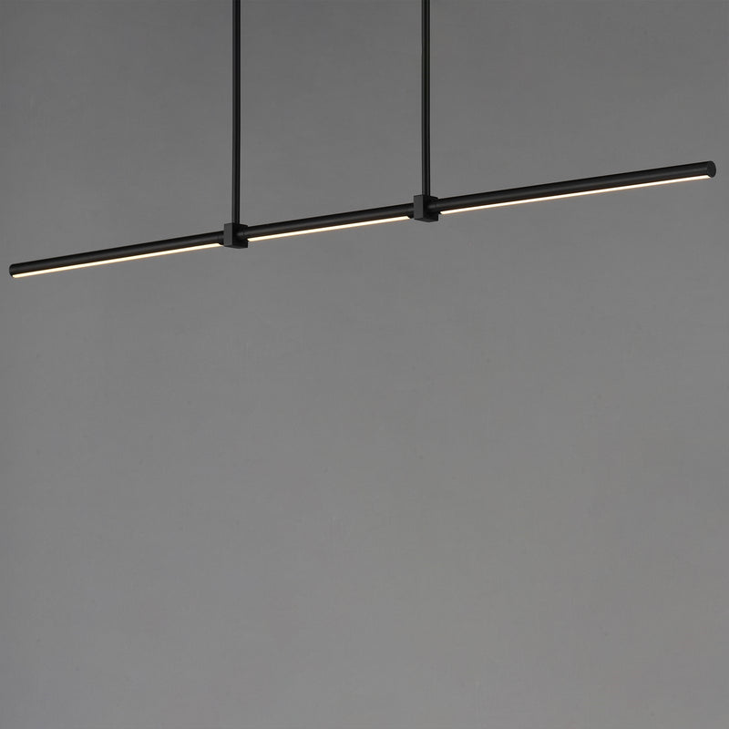 ET2 Dorian 60in 3-Light Linear LED Pendant | Modern Black and Acrylic | Kitchen Island & Dining Room | 60 x 1 x 1 in | Model E21359-BK