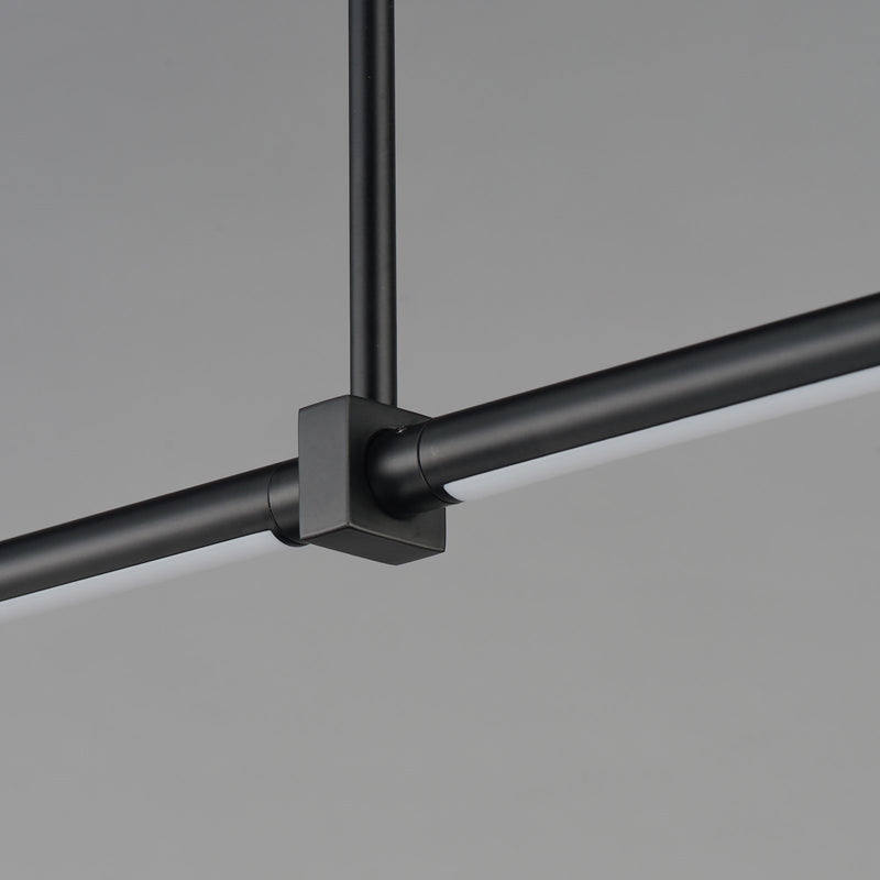 ET2 Dorian 60in 3-Light Linear LED Pendant | Modern Black and Acrylic | Kitchen Island & Dining Room | 60 x 1 x 1 in | Model E21359-BK