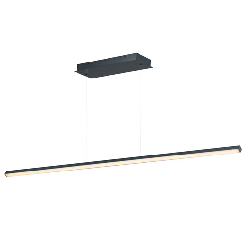 ET2 Hover 60in 1-Light Linear Pendant | Modern Matte Black and White Acrylic | Kitchen Island & Dining Room | 60 x 1.5 x 1.5 in | Model E21370-BK