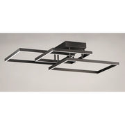 Maxim Lighting Traverse LED 36in 1-Light Flush Mount | Modern Black Aluminum and White Acrylic | Living Room & Bedroom | Model E21513-BK