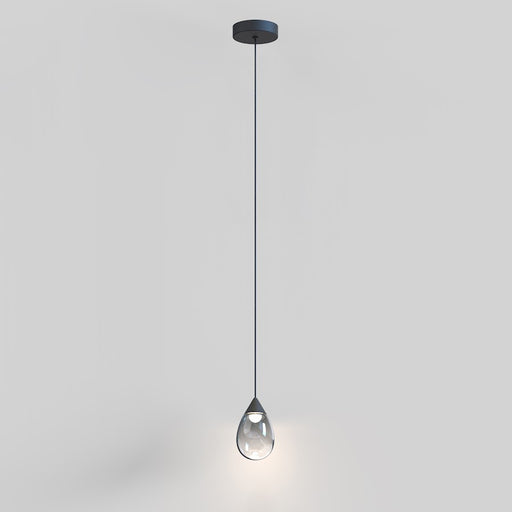 ET2 Lighting Dewdrop 1 Light LED Mini Pendant, Black/Smoke