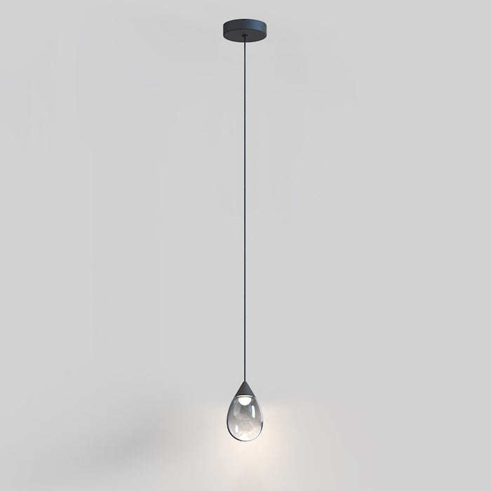 ET2 Lighting Dewdrop 1 Light LED Mini Pendant, Black/Smoke