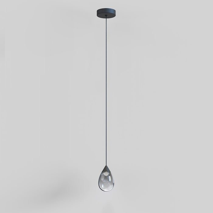 ET2 Lighting Dewdrop 1 Light LED Mini Pendant, Black/Smoke