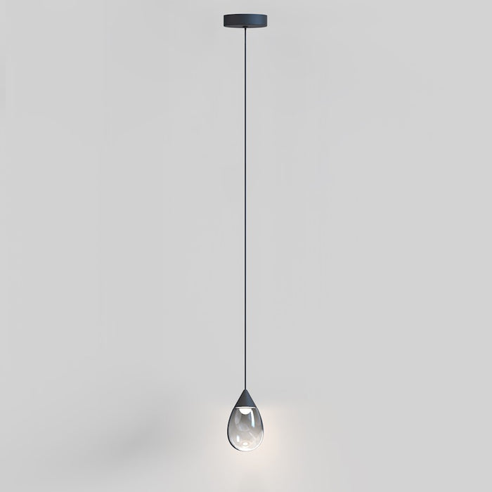 ET2 Lighting Dewdrop 1 Light LED Mini Pendant, Black/Smoke