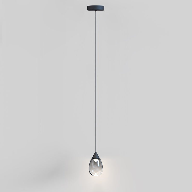 ET2 Lighting Dewdrop 1 Light LED Mini Pendant, Black/Smoke