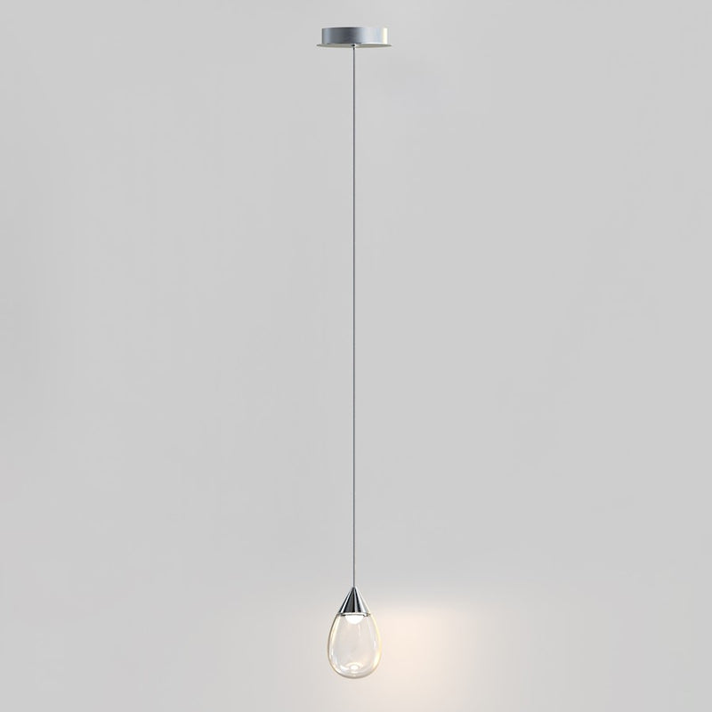 ET2 Lighting Dewdrop 1 Light LED Mini Pendant, Chrome/Clear