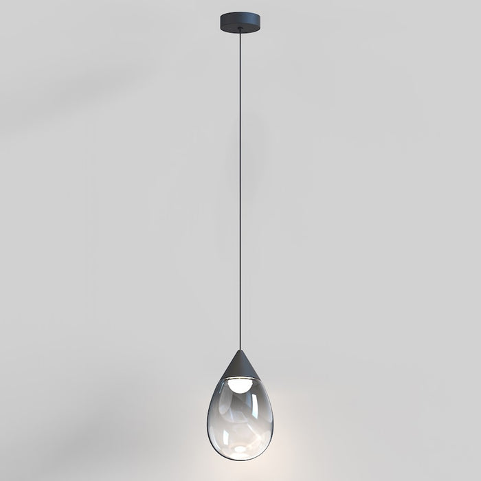 ET2 Lighting Dewdrop Large 1 Light LED Pendant, Black/Smoke