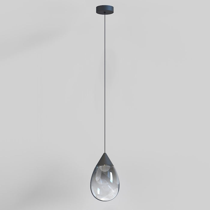 ET2 Lighting Dewdrop Large 1 Light LED Pendant, Black/Smoke