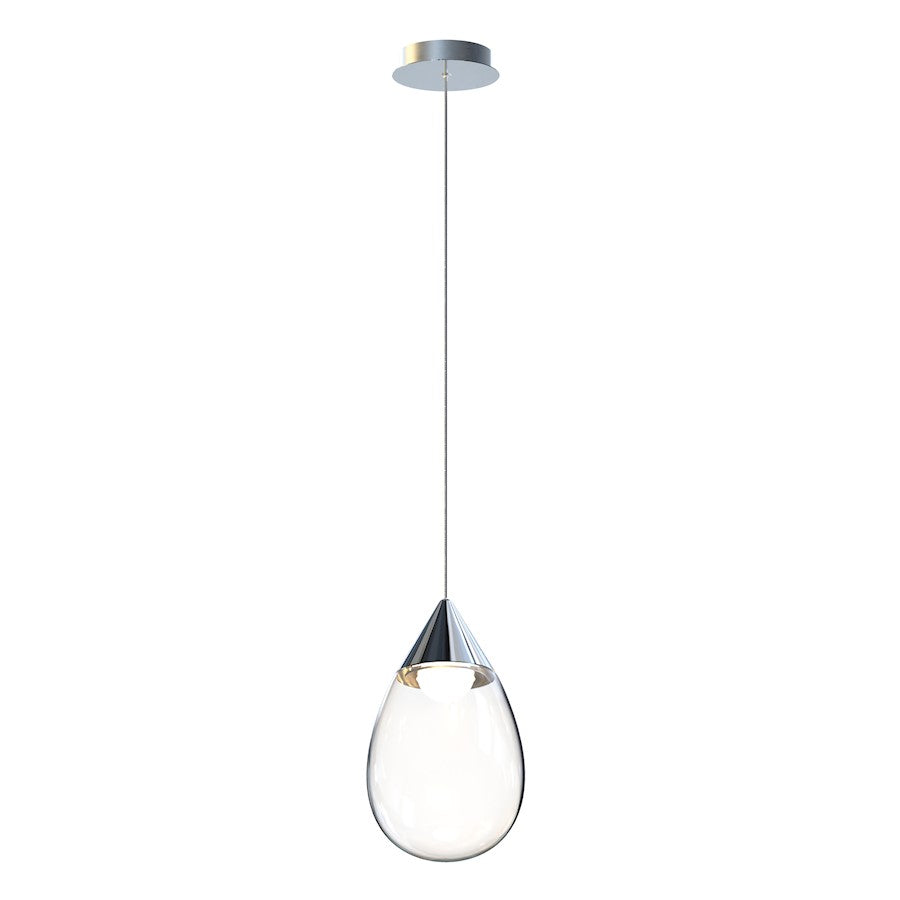 ET2 Lighting Dewdrop Large 1 Light LED Pendant, Chrome/Clear - E21562-18PC