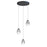 ET2 Lighting Dewdrop 3 Light LED Pendant, Black/Smoke - E21563-142BK