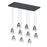 ET2 Lighting Dewdrop 10 Light LED Linear Pendant, Black/Smoke - E21566-142BK