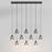 ET2 Lighting Dewdrop 10 Light LED Linear Pendant, Black/Smoke