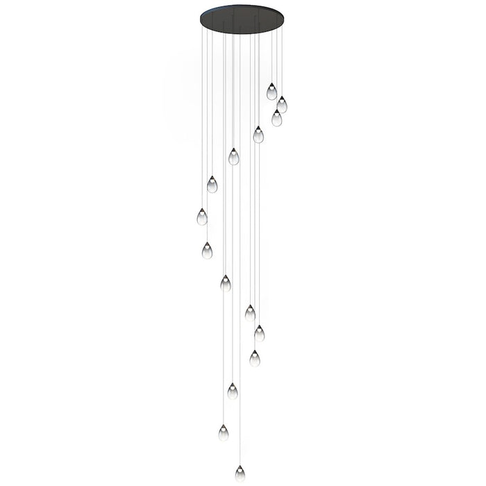 ET2 Lighting Dewdrop 15 Light LED Pendant, Black/Smoke - E21569-142BK