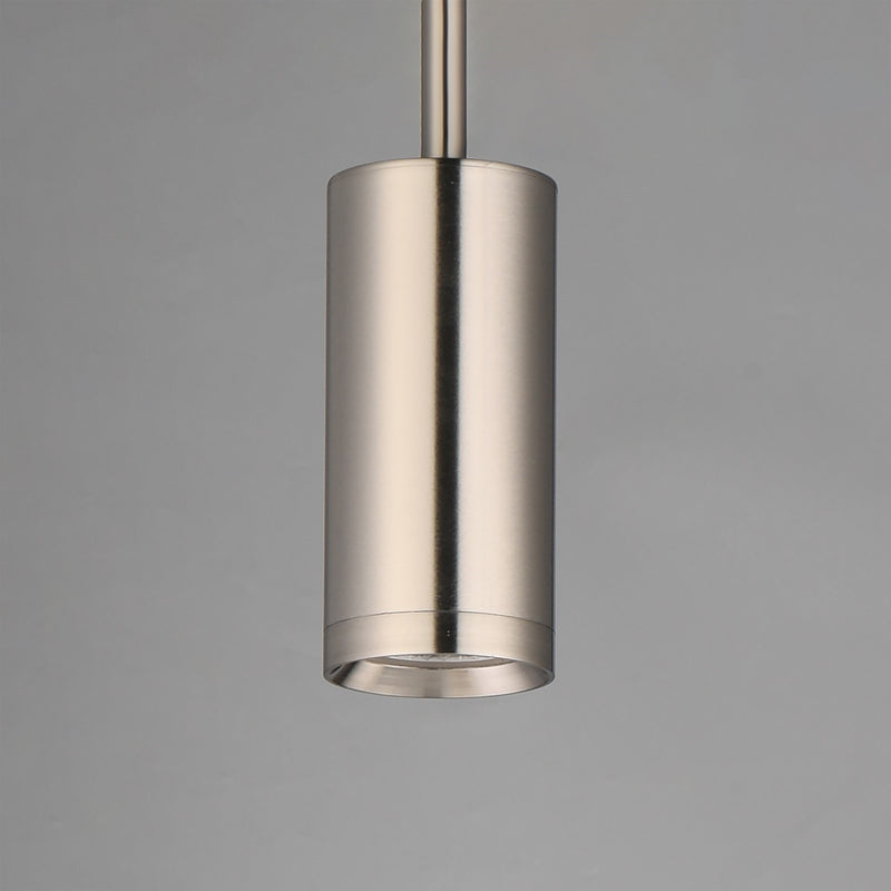 ET2 Pullman 2.25in 1-Light LED Mini Pendant | Modern Satin Nickel and Aluminum | Kitchen Island & Dining Room | Model E21631-SN