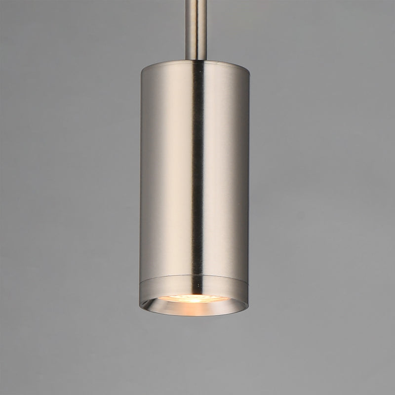 ET2 Pullman 2.25in 1-Light LED Mini Pendant | Modern Satin Nickel and Aluminum | Kitchen Island & Dining Room | Model E21631-SN