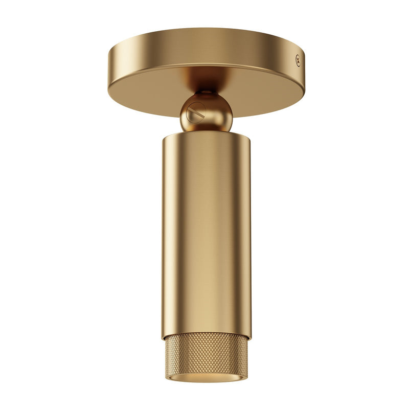 ET2 Lighting Cleo 1 Light Flush Mount, Natural Aged Brass