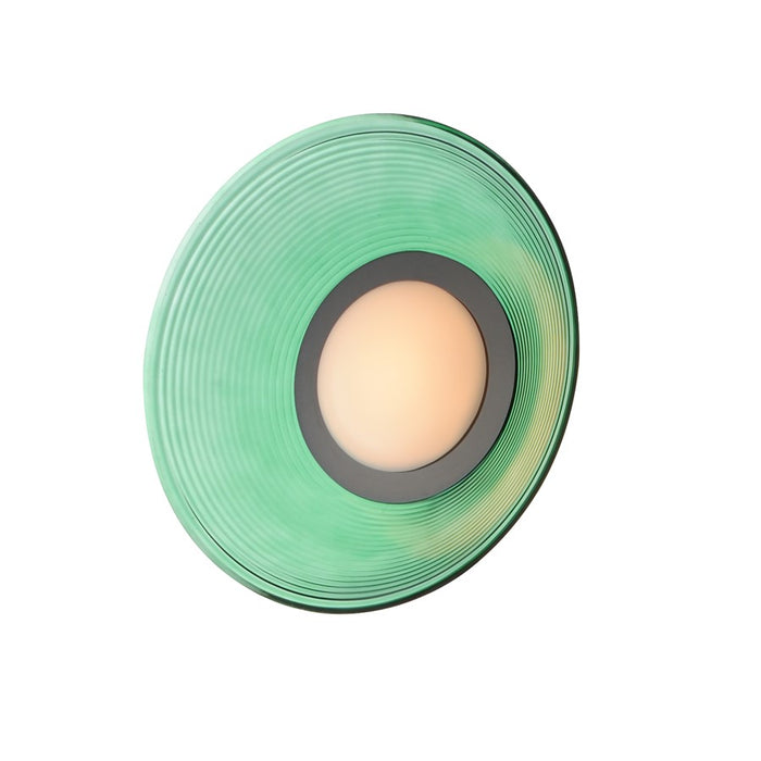 ET2 Lighting Jensen 1 Light 12" Wall Sconce, Black/Green