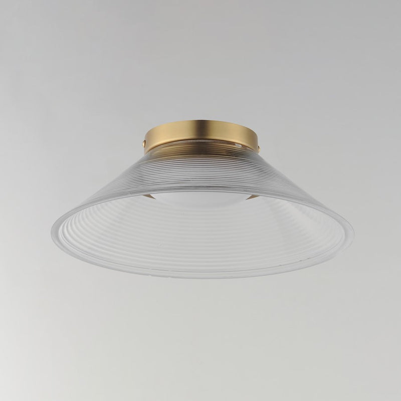 ET2 Lighting Jensen 1 Light 12" Wall Sconce, Brass/Clear Ribbed