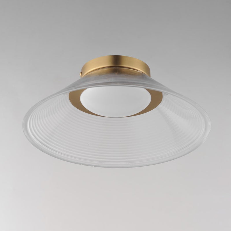 ET2 Lighting Jensen 1 Light 12" Wall Sconce, Brass/Clear Ribbed