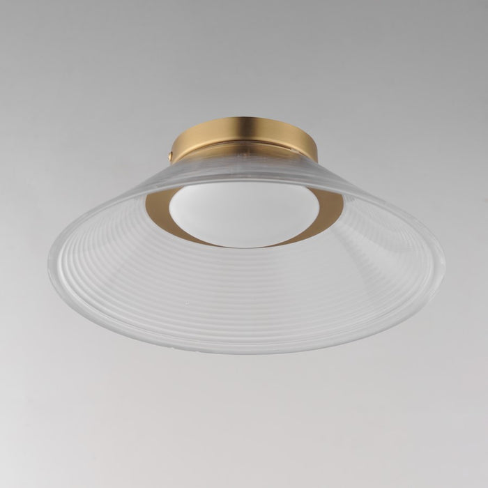 ET2 Lighting Jensen 1 Light 12" Wall Sconce, Brass/Clear Ribbed