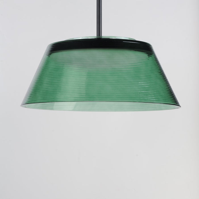 ET2 Lighting Jensen 1 Light 18" LED Pendant, Black/Green