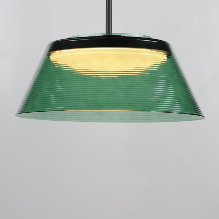 ET2 Lighting Jensen 1 Light 18" LED Pendant, Black/Green