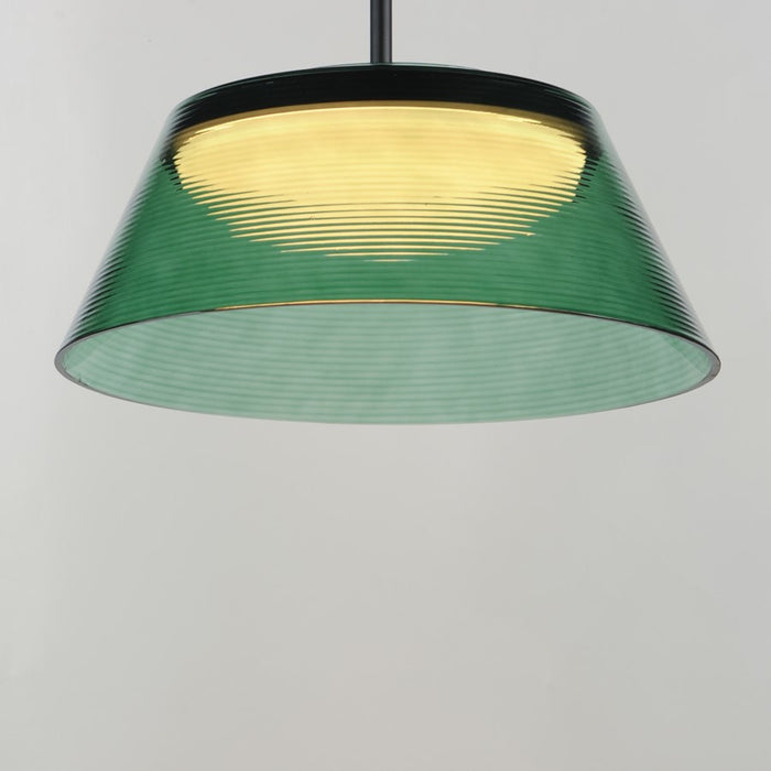 ET2 Lighting Jensen 1 Light 18" LED Pendant, Black/Green