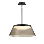 ET2 Lighting Jensen 1 Light 18" LED Pendant, Black/Smoke - E22088-138BK