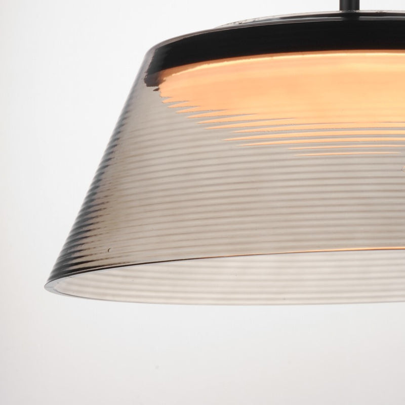 ET2 Lighting Jensen 1 Light 18" LED Pendant, Black/Smoke