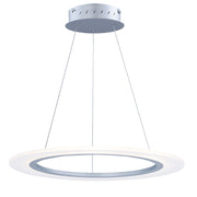 ET2 Lighting 23.75' Saturn II LED 1 Light Pendant, Silver/White