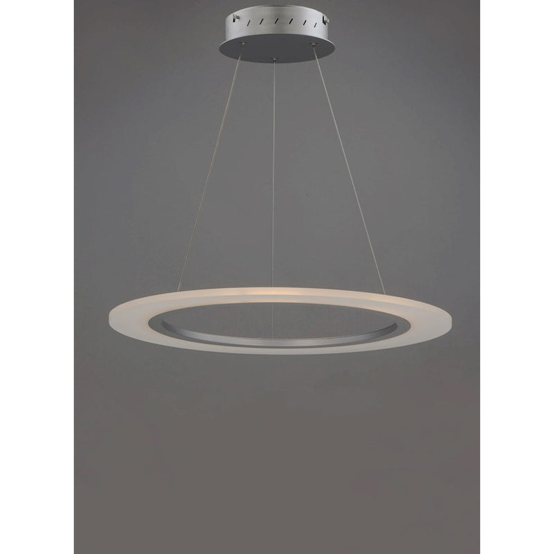 ET2 Lighting 23.75' Saturn II LED 1 Light Pendant, Silver/White