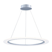 ET2 Lighting 31.5' Saturn II LED 1 Light Pendant, Silver/White