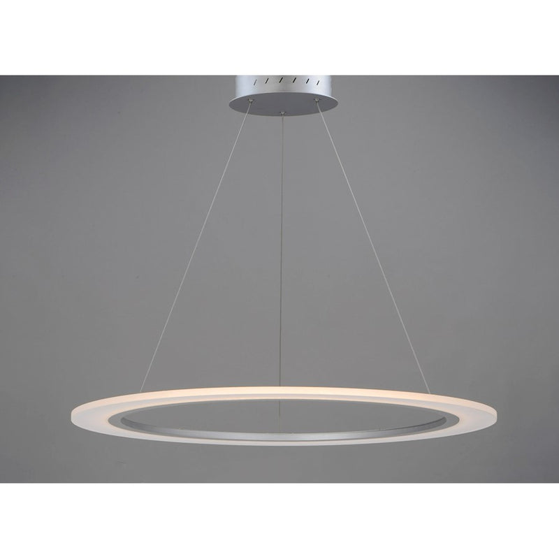 ET2 Lighting 31.5' Saturn II LED 1 Light Pendant, Silver/White