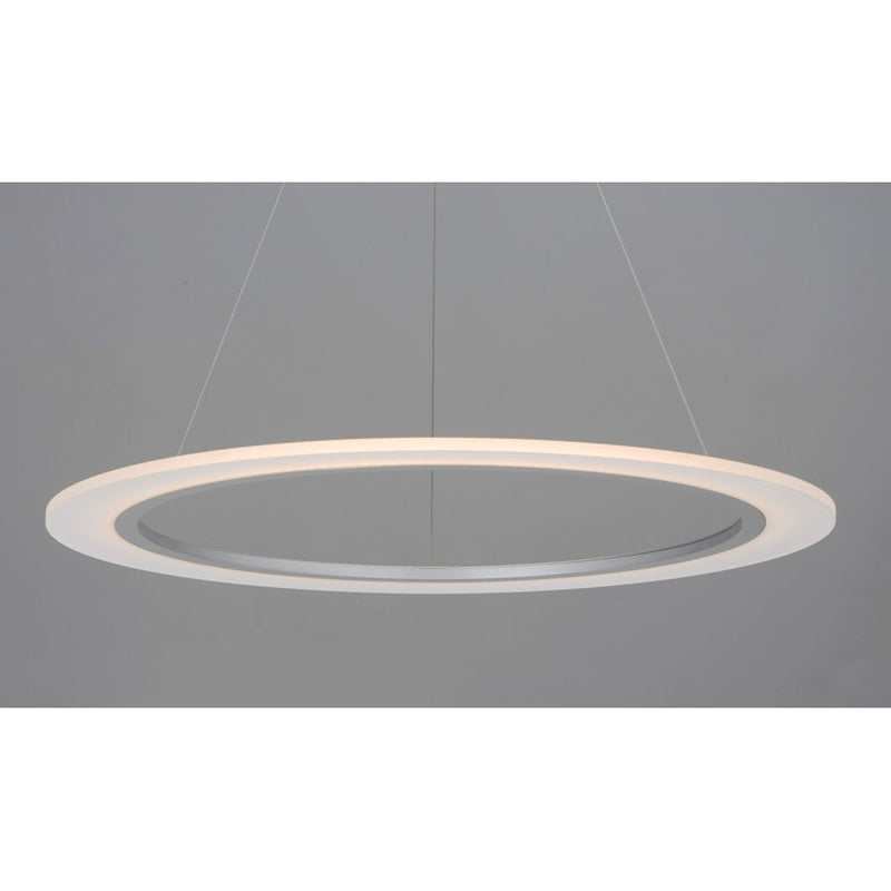 ET2 Lighting 31.5' Saturn II LED 1 Light Pendant, Silver/White