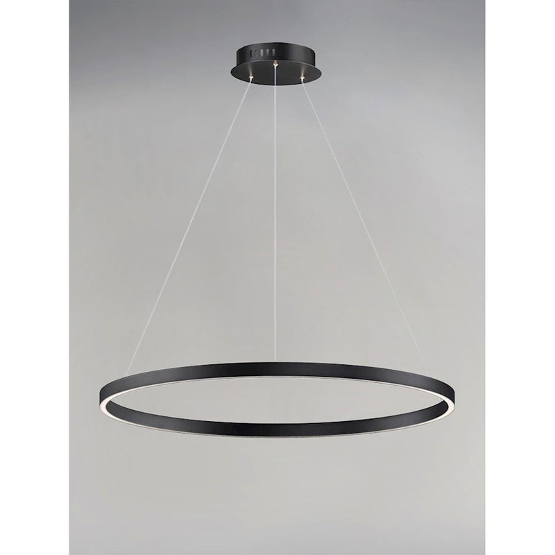 ET2 Lighting Groove 1 Light 23.5" Pendant, Black