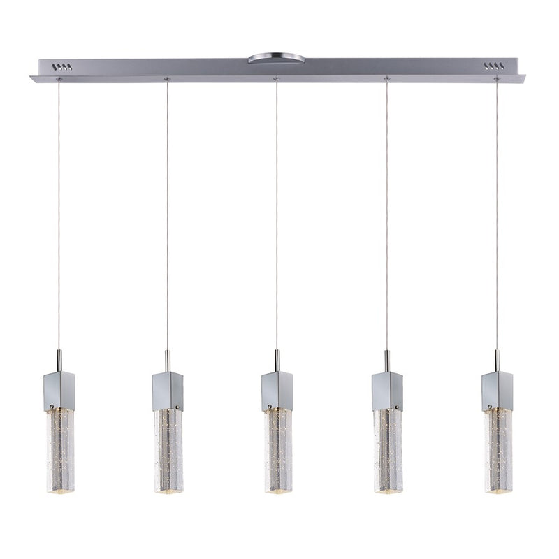 ET2 Lighting Fizz III 5 Light LED Pendant, Polished Chrome