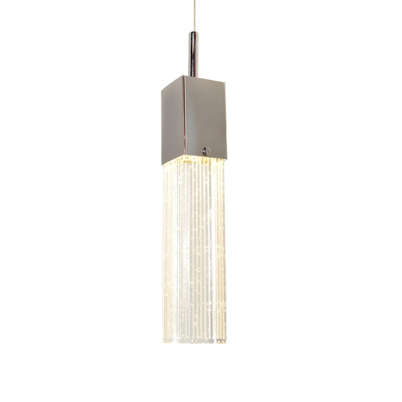 ET2 Fizz III 14in 5-Light Pendant | Mediterranean Polished Chrome and Etched Bubble Glass | Kitchen Island & Dining Room | Model E22765-89PC