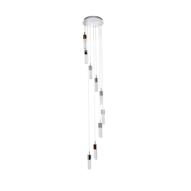 ET2 Lighting Fizz III 9 Light LED Pendant, Polished Chrome