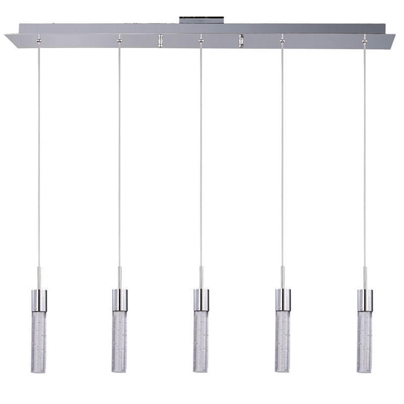 ET2 Lighting Fizz IV 5 Light LED Pendant, Polished Chrome