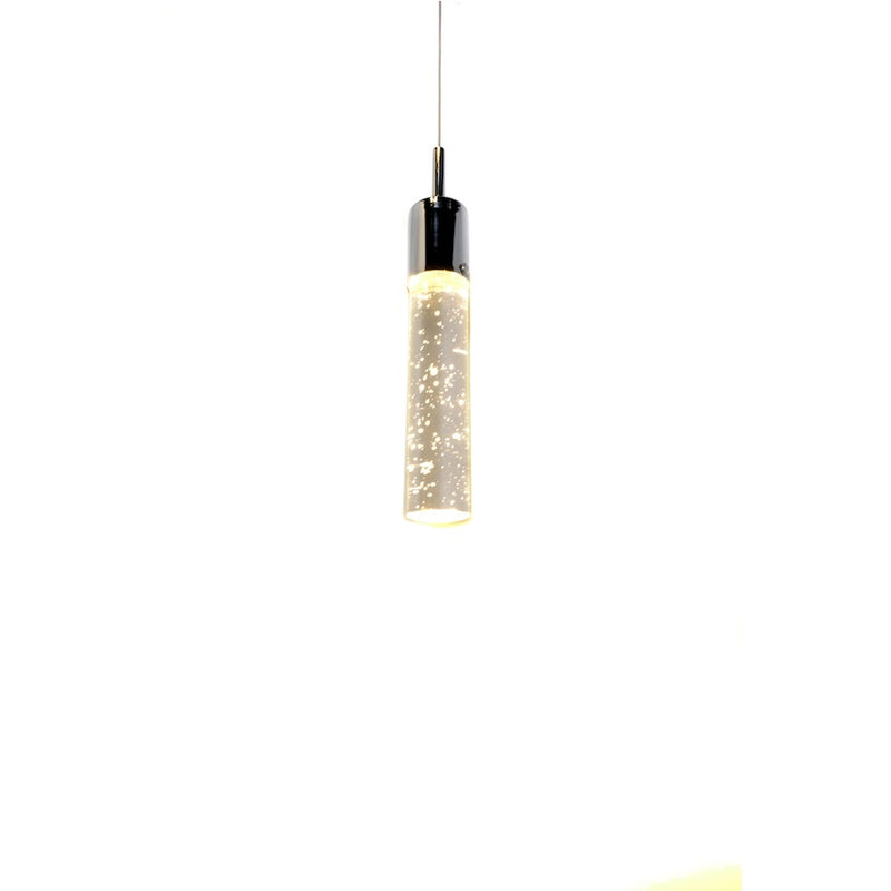 ET2 Fizz IV 14in 5-Light LED Pendant | Contemporary Polished Chrome and Clear Bubble Glass | Dining Room & Foyer | 14 x 14 x 14 in | Model E22775-91PC