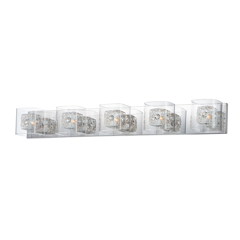 ET2 Gem 5-Light Bath Vanity With PC Shade, Polished Chrome