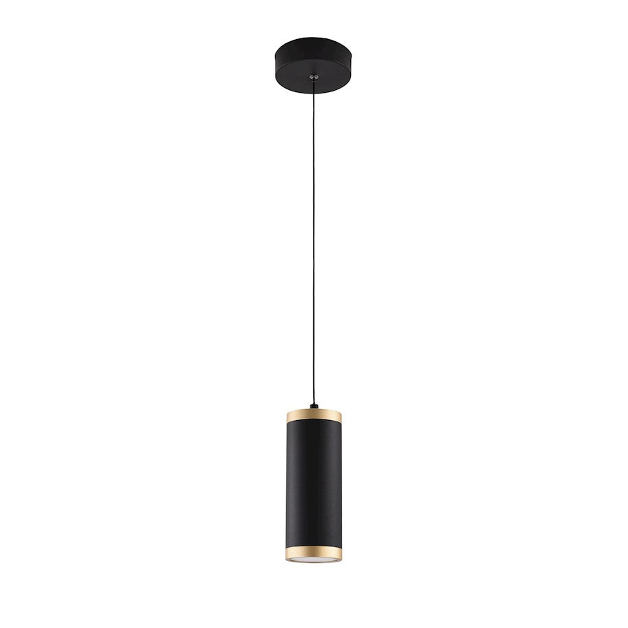 ET2 Lighting Cuff 1 Light Pendant, Black/Gold - E22941-BKGLD