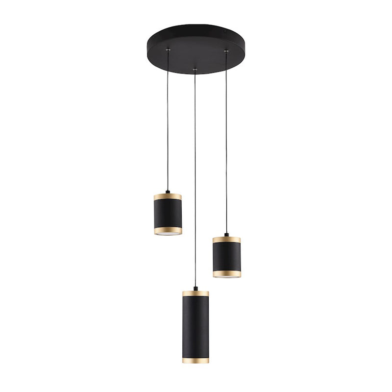 ET2 Lighting Cuff 3 Light Pendant, Black/Gold
